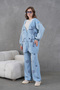 Women's Beaded Embroidered Wide-Fit Knit Cardigan and Pants Top and Bottom Set - 2