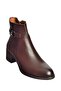 V555311503 Brown Genuine Leather Low Heel Women's Boots - 6