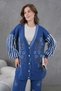 Women's Beaded Embroidered Wide-Fit Knit Cardigan and Pants Top and Bottom Set - 5