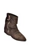 V380518102 Brown Suede Flat Sole Zipper Detailed Women's Boots - 6