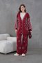 Women's Beaded Embroidered Wide-Fit Knit Cardigan and Pants Top and Bottom Set