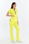 Happiness Spaniard - Stretch Fabric Doctor Nurse Scrubs Uniform Surgical Set (WOMEN), Lemon