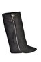 V380526402 Black Suede Flat Sole Zipper Detailed Women's Boots - 8