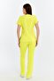 Happiness Spaniard - Stretch Fabric Doctor Nurse Scrubs Uniform Surgical Set (WOMEN), Lemon - 4