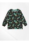 Boys' 100% Cotton Combed Fabric Black Color Dinosaur Patterned Long Sleeve Seasonal Pajama Set - 5