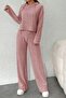 Black Corduroy Hooded Cotton Soft Pajama Set - 4