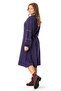 Long Sleeve Nurperi Flannel V-Neck Patterned Winter Midi Dress Purple Purple - 2