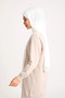 Off-White Stretch Fabric Combed Cotton Shawl - 5