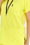 Happiness Spaniard - Stretch Fabric Doctor Nurse Scrubs Uniform Surgical Set (WOMEN), Lemon - 7