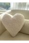 Handmade Plush Heart Pillow White - 3