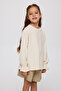 Girls' Long Sleeve Ecru T-Shirt - 2