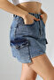 Denim Skirt with Side Pocket Detail - 4