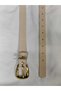 Classic women's belt with gold buckle - slim fit trouser belt, dress belt, shirt belt - 2