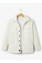 Unisex Plush Shirt Jacket – Pocket Detailed, Winter, Oversized