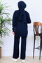 Embroidery Detailed Knitwear Set S1120 Navy Blue - 4