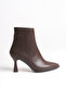 Women's Stiletto Heeled Pointed Toe Boots Brown - 7