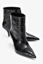 Nuvia Black Print Pointed Toe Women's Heeled Boots