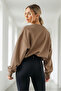 Women's Oversize Winter Casual Black Mink Sweatshirt - 4