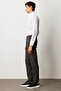Men's Elastic Waist Side Pocket Cotton Trousers Antra - 2