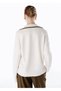 Contrast Color V-Neck Cream Knitwear - 5