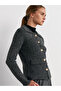 Polo Neck Buttoned Pocket Detailed Knitwear Cardigan - 3
