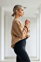 Women's Oversize Winter Casual Black Mink Sweatshirt - 3