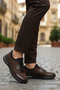 Brown Nubuck Genuine Leather Anatomical Women's Casual Shoes Plv061 Z - 3