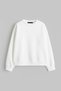 Hoodless Relaxed Fit Women's White Basic Sweatshirt - 3