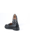 Black Stone Buckle Casual Women's Leofer Shoes - 4