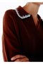 Contrast Color V-Neck Brown Knitwear - 4
