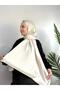 Triangle Pattern Shiny Jacquard Shawl Cream