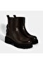 Women's Brown Thick Soled Leather Boots