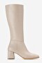 Simple Blunt Toe Heeled Women's Boots Beige Skin - 3