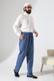 Men's Elastic Waist Pocket Hajj Umrah Muslin Pants - Blue (Ans) - 2