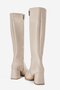 Simple Blunt Toe Heeled Women's Boots Beige Skin - 7