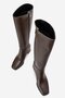 Simple Blunt Toe Heeled Women's Boots Brown Skin - 7
