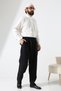 Men's Elastic Waist Pocket Hajj Umrah Muslin Pants - Black (Ans) - 4