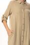 Long Sleeve Shirt Collar Hafsa Muslin Summer Tunic Mink Vzn - 3