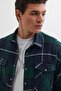 Men's Relax Fit Relax Cut Lumberjack Double Pocket Button Checked Winter Shirt - 2