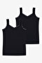 Women's Cotton 2-Piece Sleeveless Lace Wide Strap Tank Top