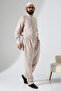 Men's Elastic Waist Pocket Hajj Umrah Muslin Pants - Beige (Ans) - 3