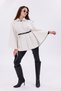 Women's Stone Tok Plush Poncho – Warm Winter Outerwear with Buckle Waist Detail - 7