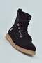 Goldstep Nubuck Lace-Up Zippered Transparent Thermo Sole Women's Boots