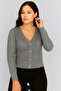 Women's V-Neck Buttoned Front Seasonal Cardigan - 2