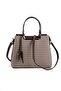 Coffee Yellow - Brown Plaid Line Square Women's Handbag Sp969 - 6