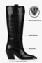 Women's Axor Black Leather Cowboy Boots - 4