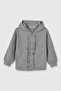 Baby Girl Zippered Gray-Melange Sweatshirt