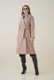 Noir Double-Breasted Belted Trench Coat – Dense Weaving and Comfortable Fabric Women's Trench Coat - 4