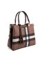 Dark Brown - Brown Plaid Women's Handbag Sp969 - 3