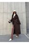 Women's Brown Lined Long Trench Coat 30030 - 5